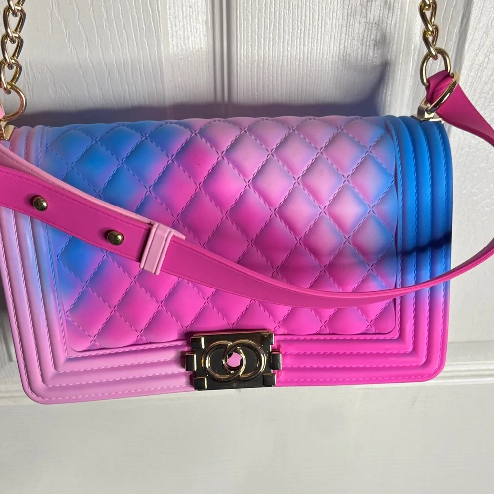 Gradient Pink and Blue Chain Bag